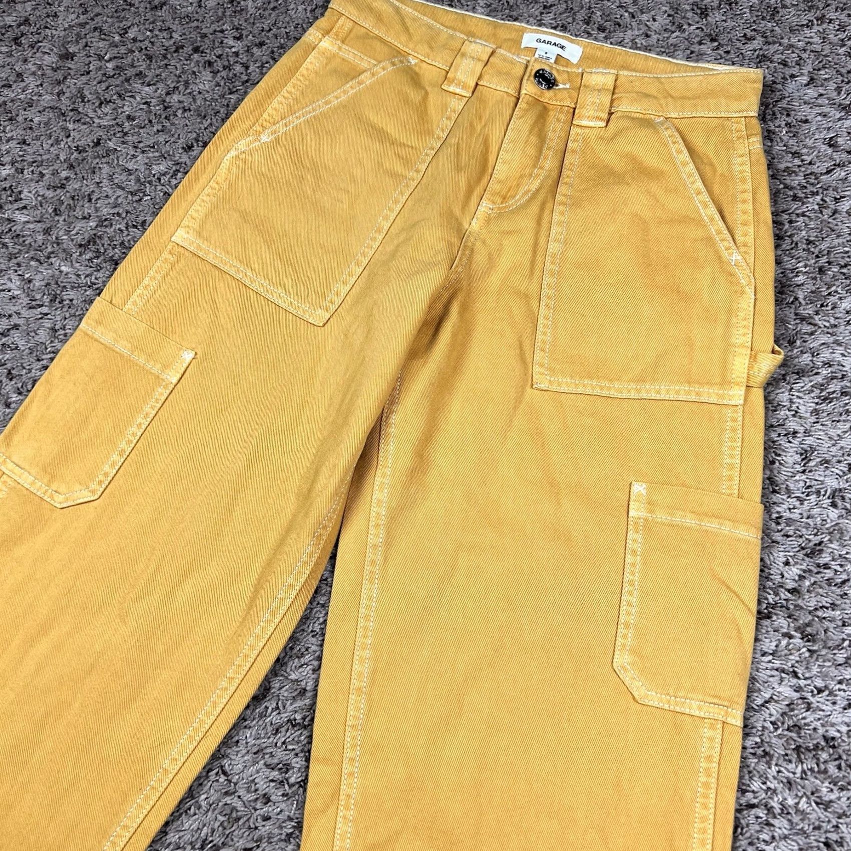 Garage Garage Yellow Dani Cargo Carpenter Straight Leg Baggy Pants Women's Size 0 Jeans Pants Slim Fit Cargo Pockets 80s 90s Grunge Retro Vintage? Size 28" / US 6 / IT 42 - 6 Thumbnail