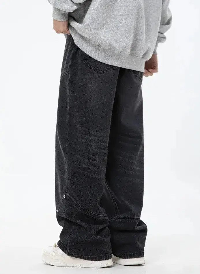 Japanese Brand × Jean Streetwear Casual Design Washed Black Loose Jeans Pants Size US 30 / EU 46 - 4 Thumbnail