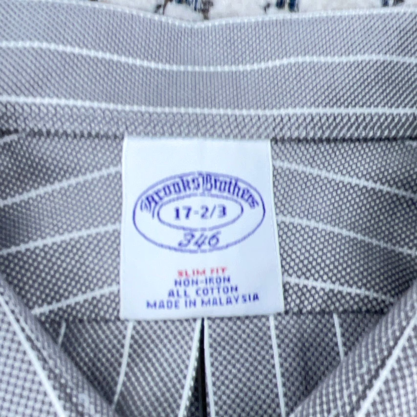 Brooks Brothers Brooks Brothers Shirt Men 17.5 Gray Oxford Cloth Button-Up Slim Fit Dress 346 Size 48R - 4 Thumbnail