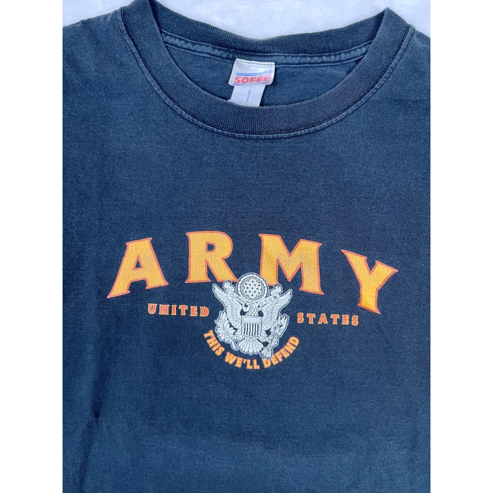Soffe Vintage US Army T-Shirt Mens 2XL Black This We'll Defend Eagle Graphic Y2K Soffe Shirt Mens 2XL Black Army Graphic Print Crew Neck Short Sleeve Size US XXL / EU 58 / 5 - 4 Thumbnail