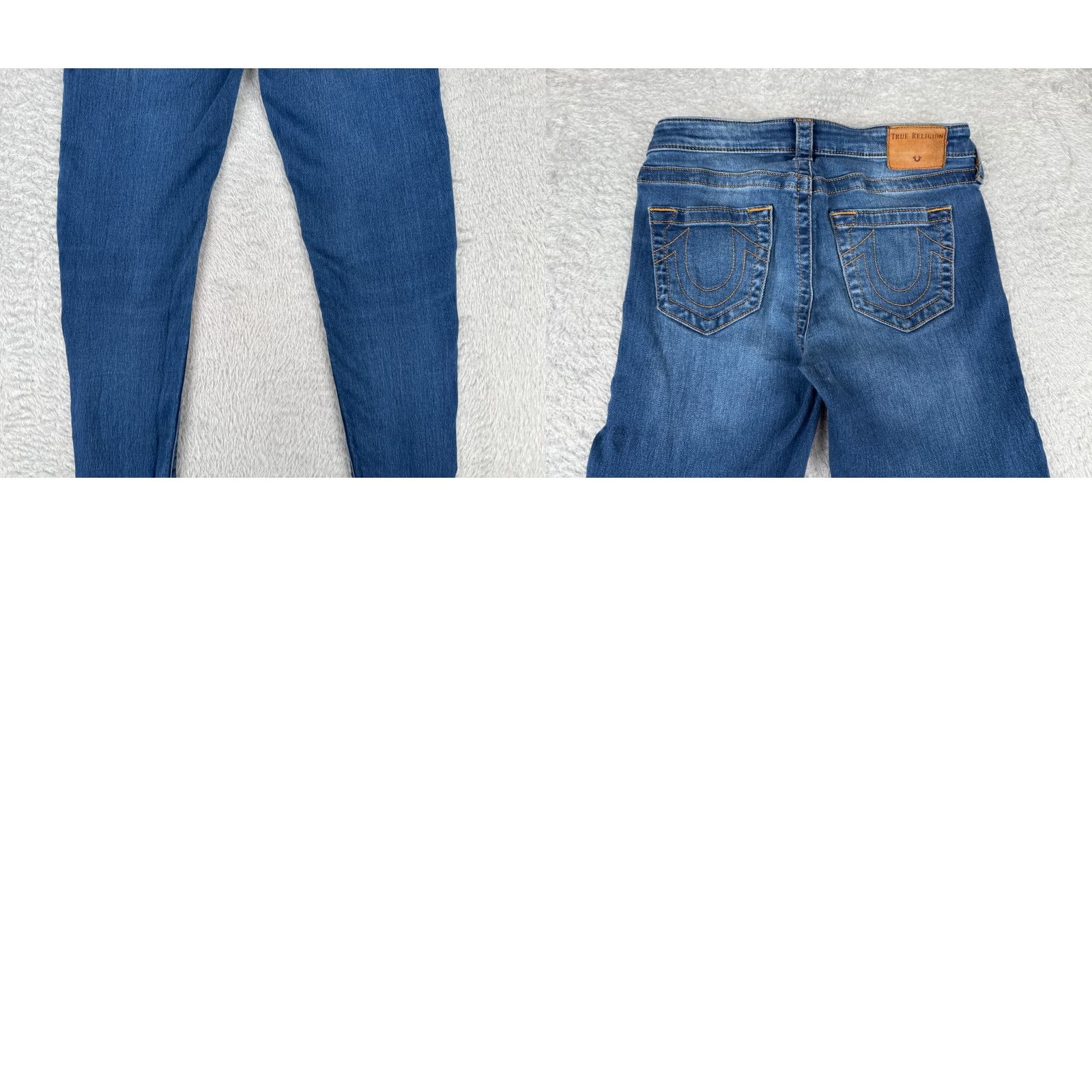 True Religion True Religion Jeans Women 27 Blue Denim Mid Rise Super Skinny Med Wash Low 26x28 Size 27" / US 4 / IT 40 - 10 Thumbnail