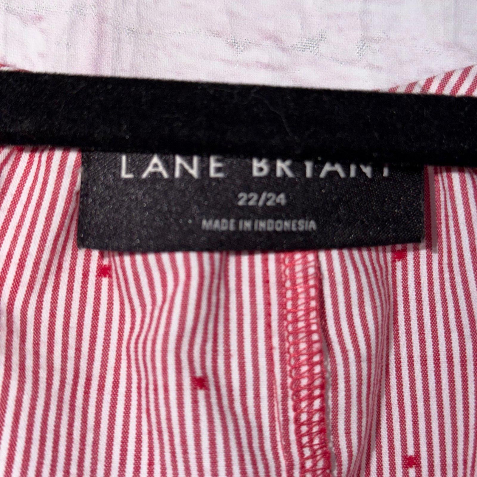 Other Lane Bryant Plus Size 22-/24 Red Striped Blouse with Tassels Size XXL / US 16-18 / IT 52-54 - 6 Thumbnail