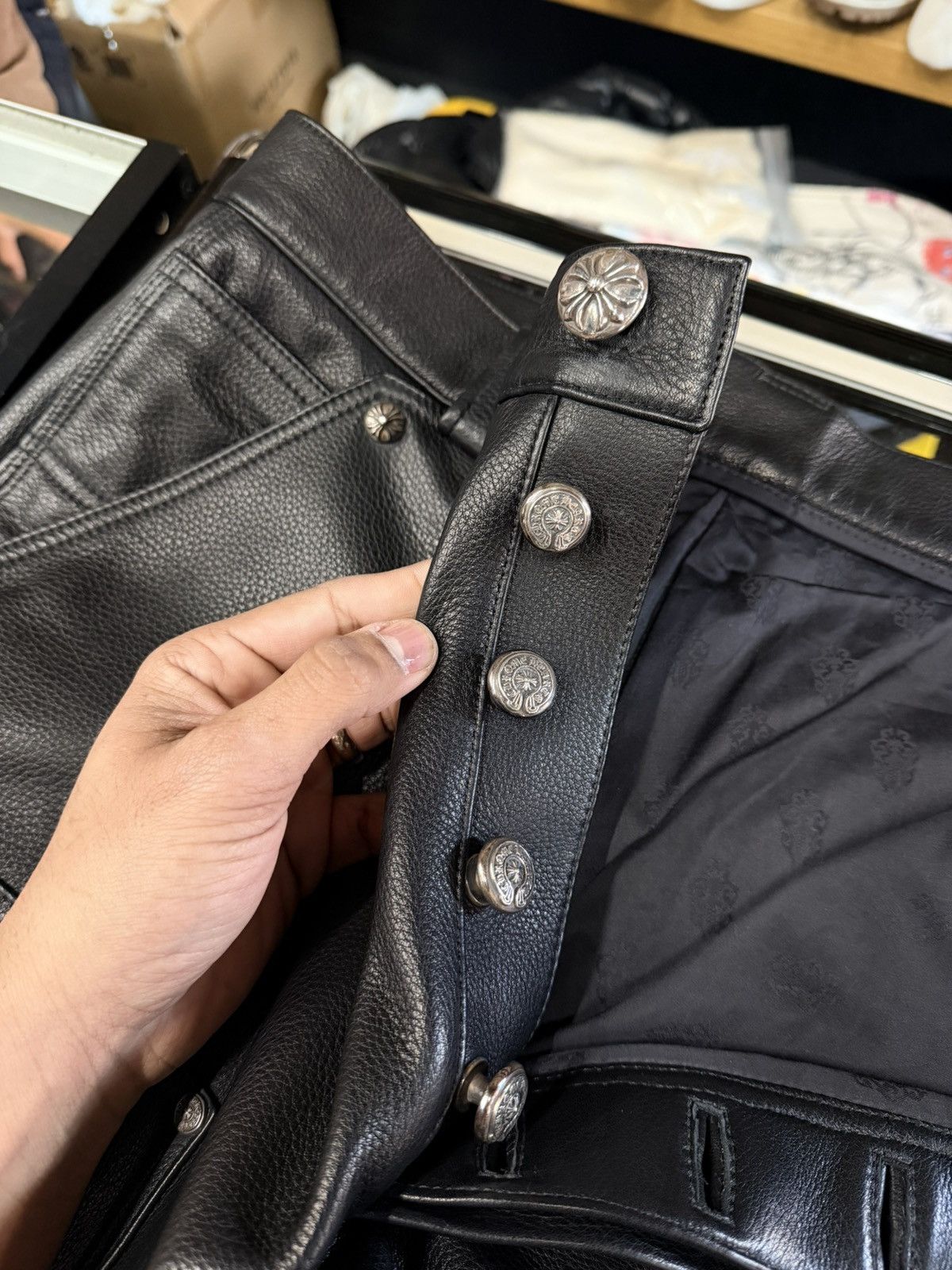 Chrome Hearts Chrome hearts calf leather black double knees Size US 36 / EU 52 - 8 Thumbnail