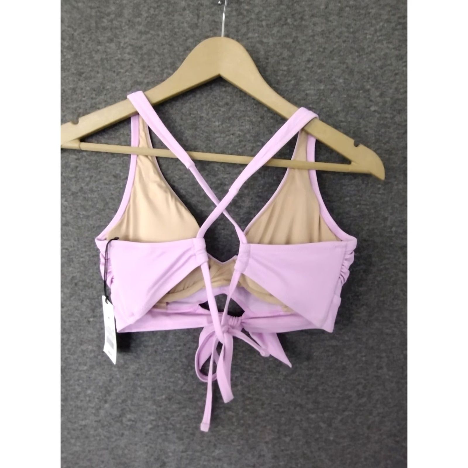 Vintage Shade & Shore Purple Front Tie Spaghetti Bikini Swim Top Padded Size 34C Size XXS / US 00 / IT 34 - 2 Thumbnail