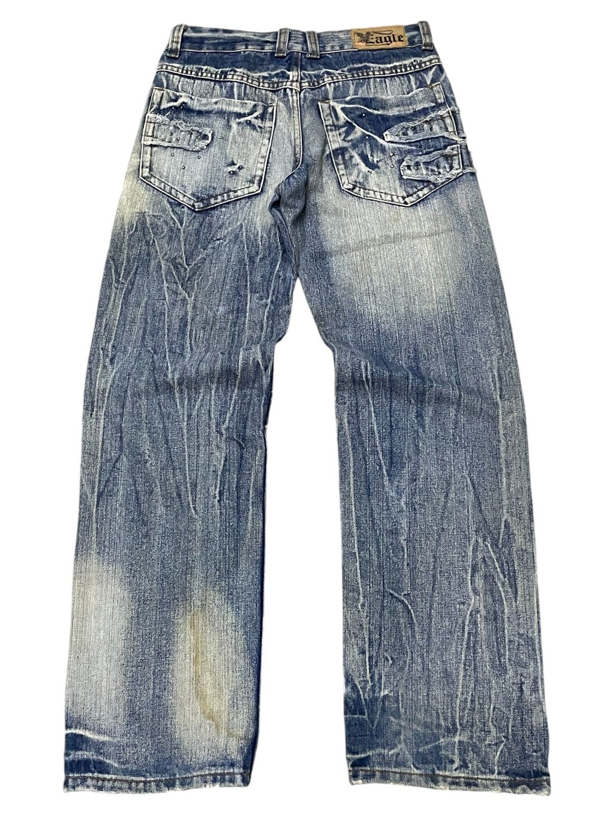 In The Attic × Japanese Brand × semanticdesign Euro Eagle Jeans Studded Claw Mark Distressed Loose Jeans Size US 30 / EU 46 - 2 Thumbnail