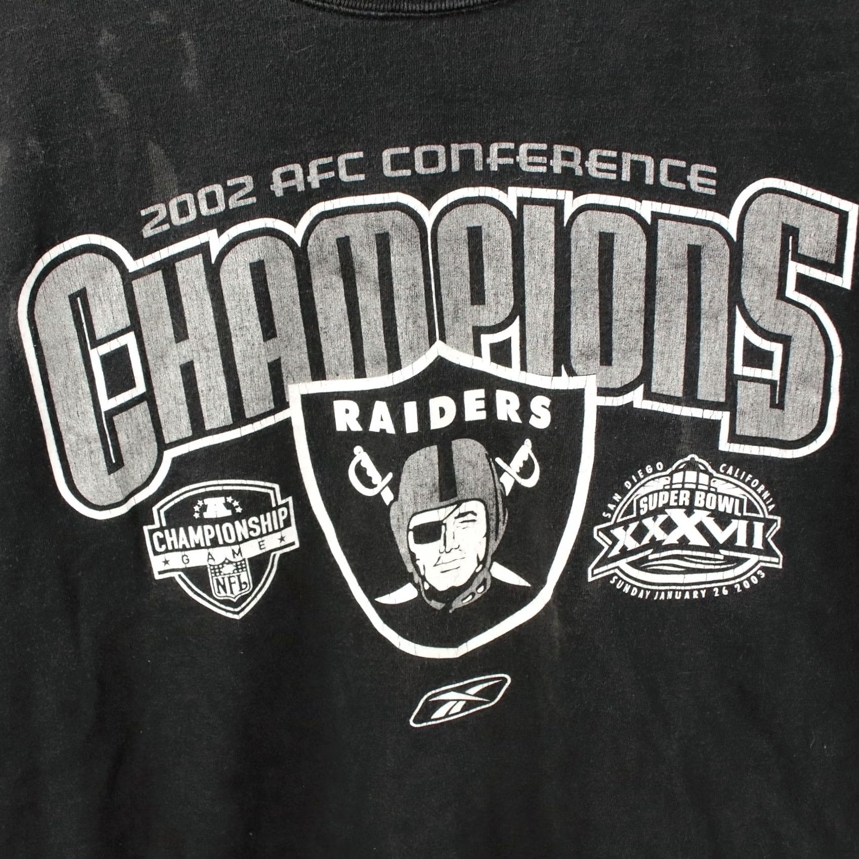 Reebok VINTAGE Reebok 2002 Oakland Raiders AFC champions Shirt XL Men's football 00s y2k Size US XL / EU 56 / 4 - 3 Thumbnail