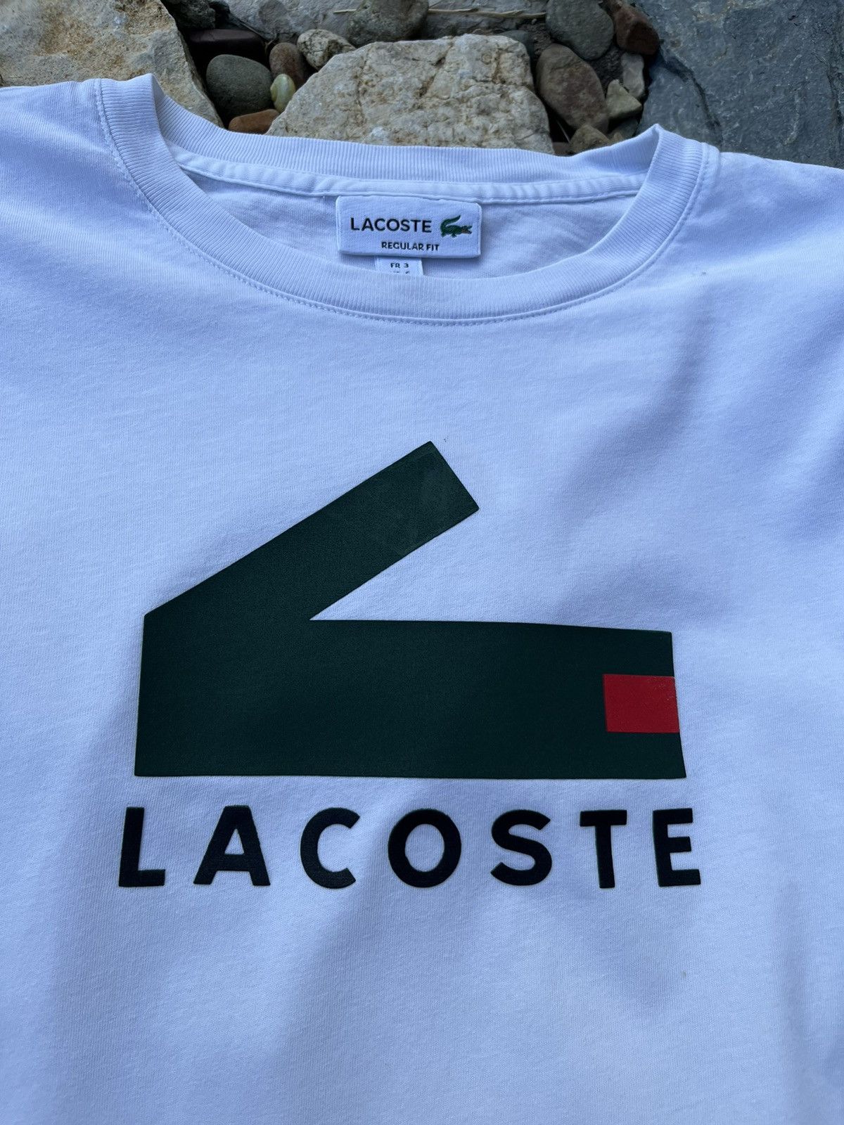 Lacoste × Vintage Vintage Lacoste funny block big logo y2k pixel tee t-shirt Size US S / EU 44-46 / 1 - 7 Thumbnail