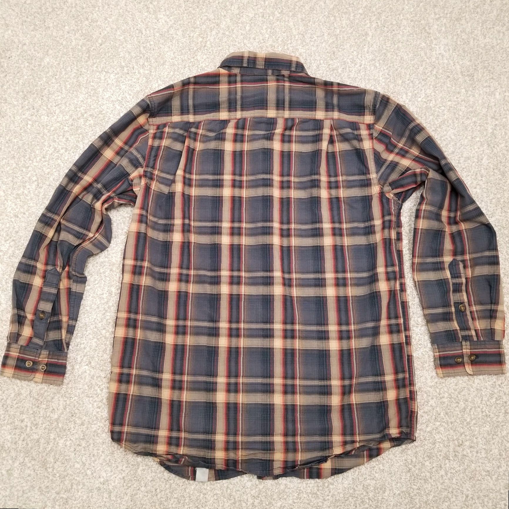 Carhartt Carhartt Shirt Mens M Grey Tan Red Plaid Button-Down Outdoor Casual Long Sleeve Cotton Button-Up Shirt Mens Size US M / EU 48-50 / 2 - 5 Thumbnail