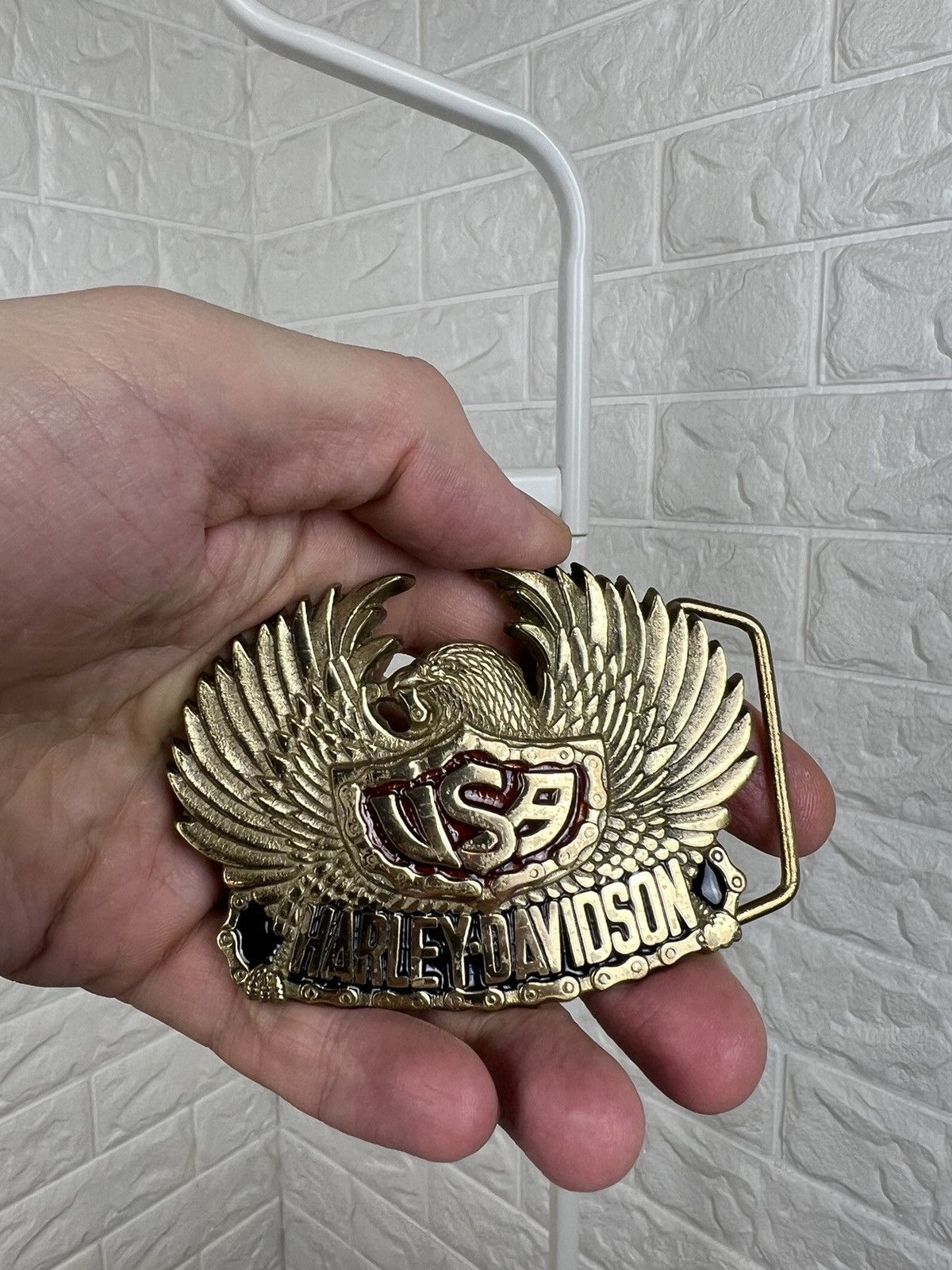 Harley Davidson × Vintage Vintage Harley Davidsons Buckle Belt Made in USA Size ONE SIZE - 1 Thumbnail