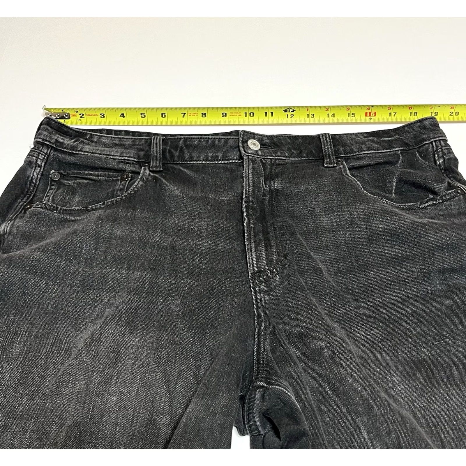 American Eagle Outfitters VINTAGE? No — American Eagle Outfitters Super High Rise Baggy Wide Leg Distressed Jeans 18 Reg 38x28 Black Women Jeans Distressed 90s Inspired? Size 40" / US 18 - 3 Thumbnail
