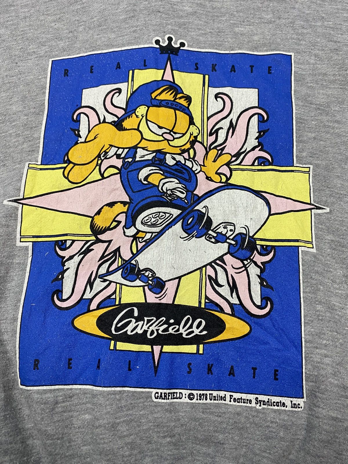 Vintage Vintage 80s GARFIELD real skate hoodie zip up Size US M / EU 48-50 / 2 - 2 Thumbnail