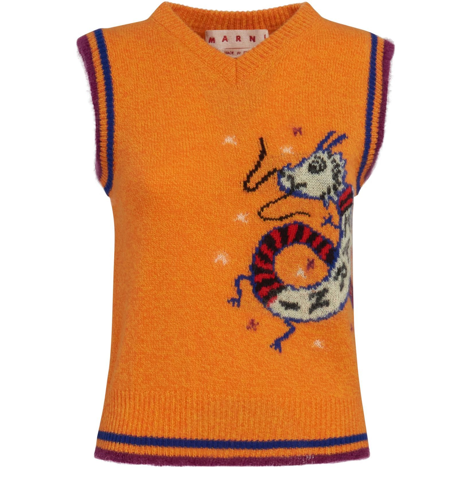Marni o1w1db10125 Wool Cashmere Sleeveless Jumper in Orange Size M / US 6-8 / IT 42-44 - 1 Thumbnail
