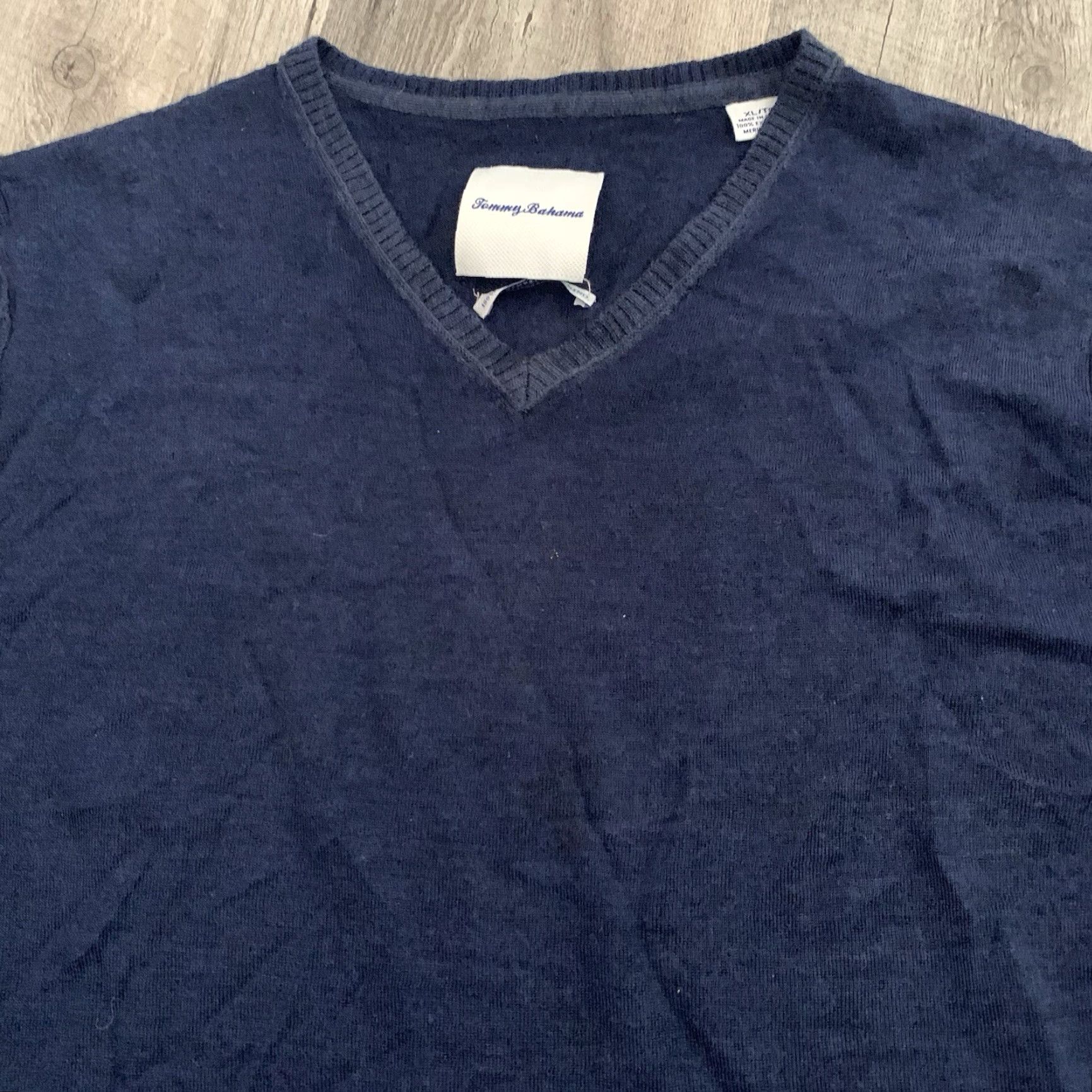 Tommy Bahama VINTAGE Tommy Bahama Sweater Mens XL Magic Sands Blue 100% Extra Fine Merino Wool Light Size US XL / EU 56 / 4 - 3 Thumbnail