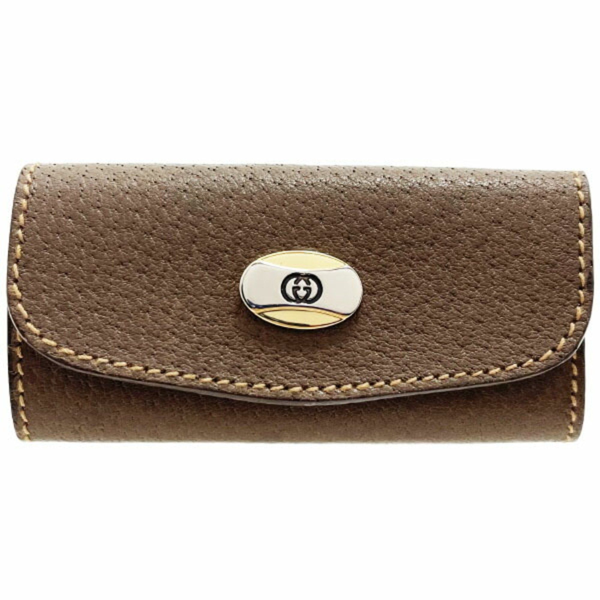 Gucci Gucci key case, 3-ring leather, brown, 98 12 001, GUCCI, old ring, holder, SS-14337 Size ONE SIZE - 1 Thumbnail