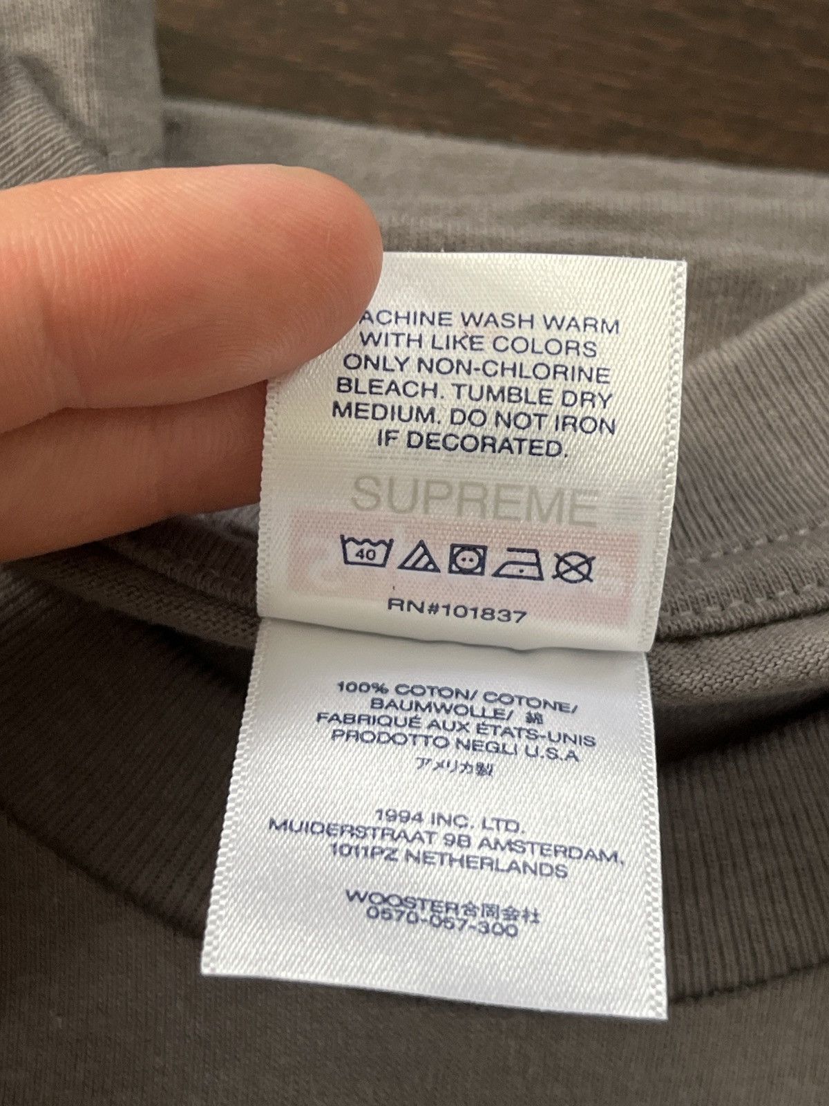 Supreme Supreme Pound Tee Charcoal M Size US M / EU 48-50 / 2 - 8 Thumbnail