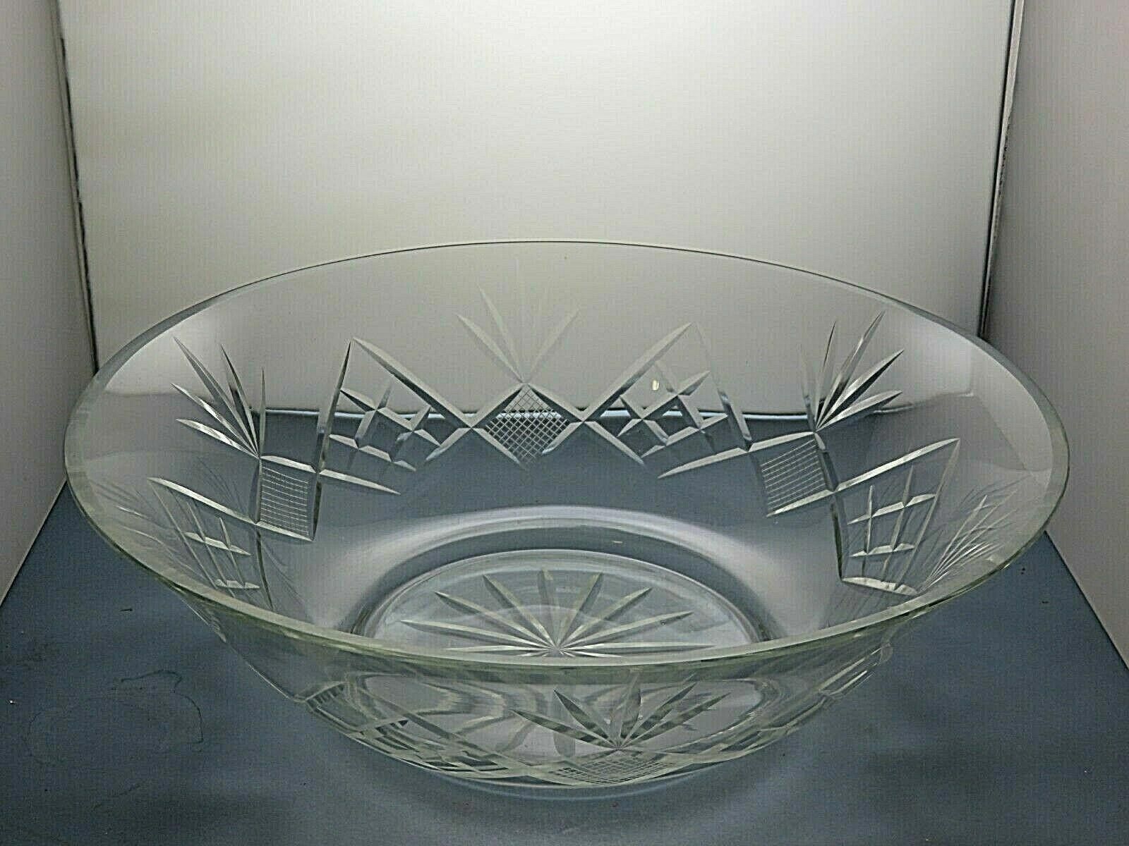 The Unbranded Brand Large Crystal Cut Glass Fruit Salad Serving Bowl 4 3/4" Size ONE SIZE - 3 Thumbnail