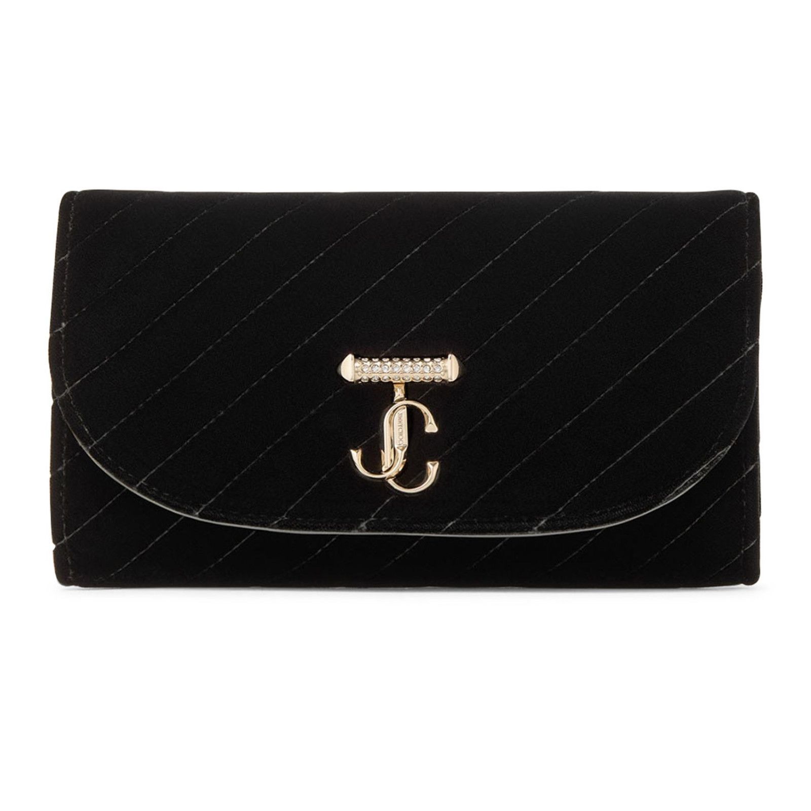 JIMMY CHOO Curve Black Chain Wallet Bag New