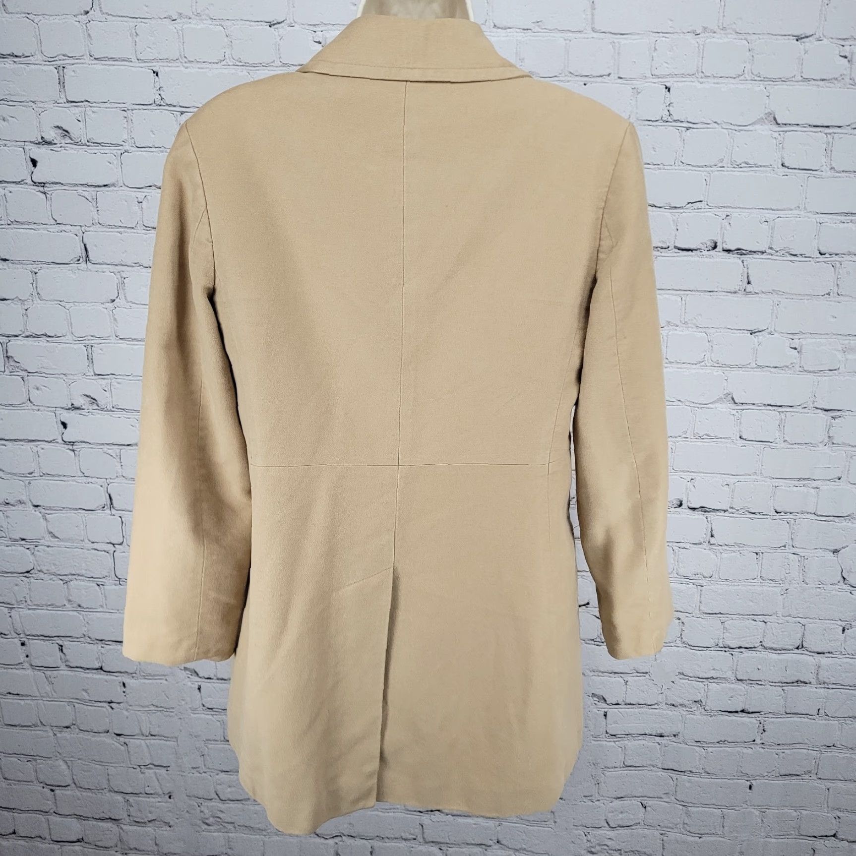 Ann Taylor VINTAGE Ann Taylor Coat Womens 2 Brown 100% Cotton Buttoned Lined Pockets Notch Collared Mid-Length Long Sleeve Dry Clean Only Size XS / US 0-2 / IT 36-38 - 2 Thumbnail