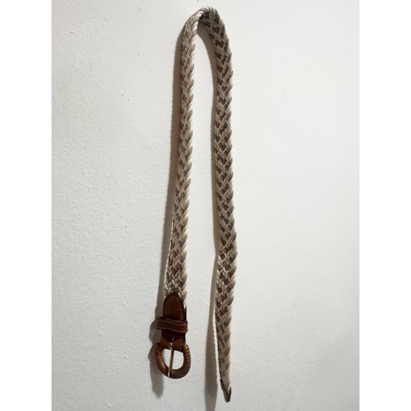 Vintage Vintage genuine leather Taiwan woven belt size L Size ONE SIZE - 2 Thumbnail