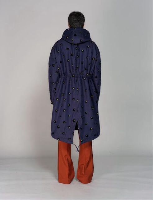 Marni o1w1db11024 Draft Flower Trench Coat in Blue Size US M / EU 48-50 / 2 - 2 Thumbnail