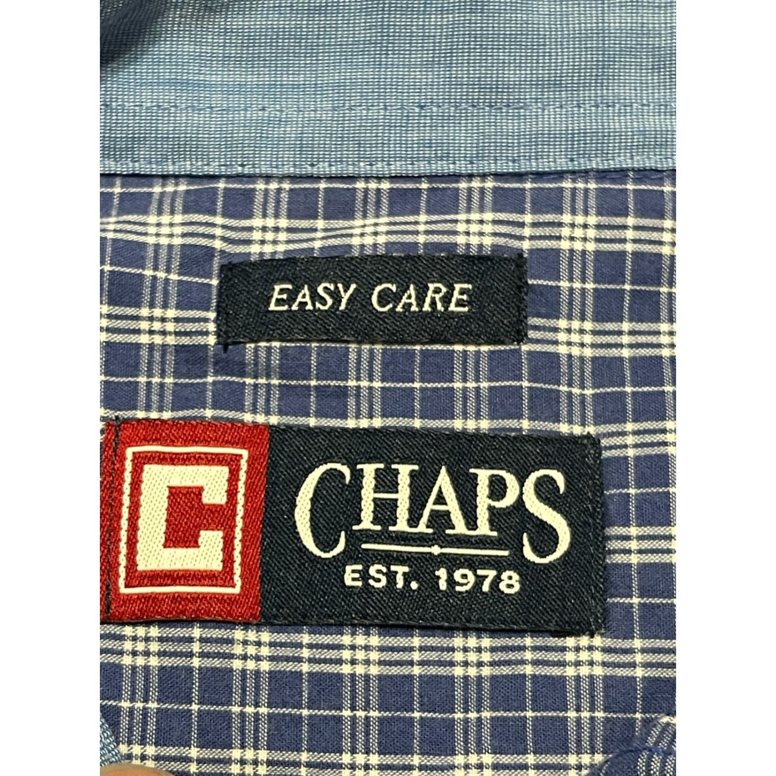 Chaps Chaps Shirt Men’s Size Medium Blue White Plaid Button Down Easy Care Size US M / EU 48-50 / 2 - 7 Thumbnail