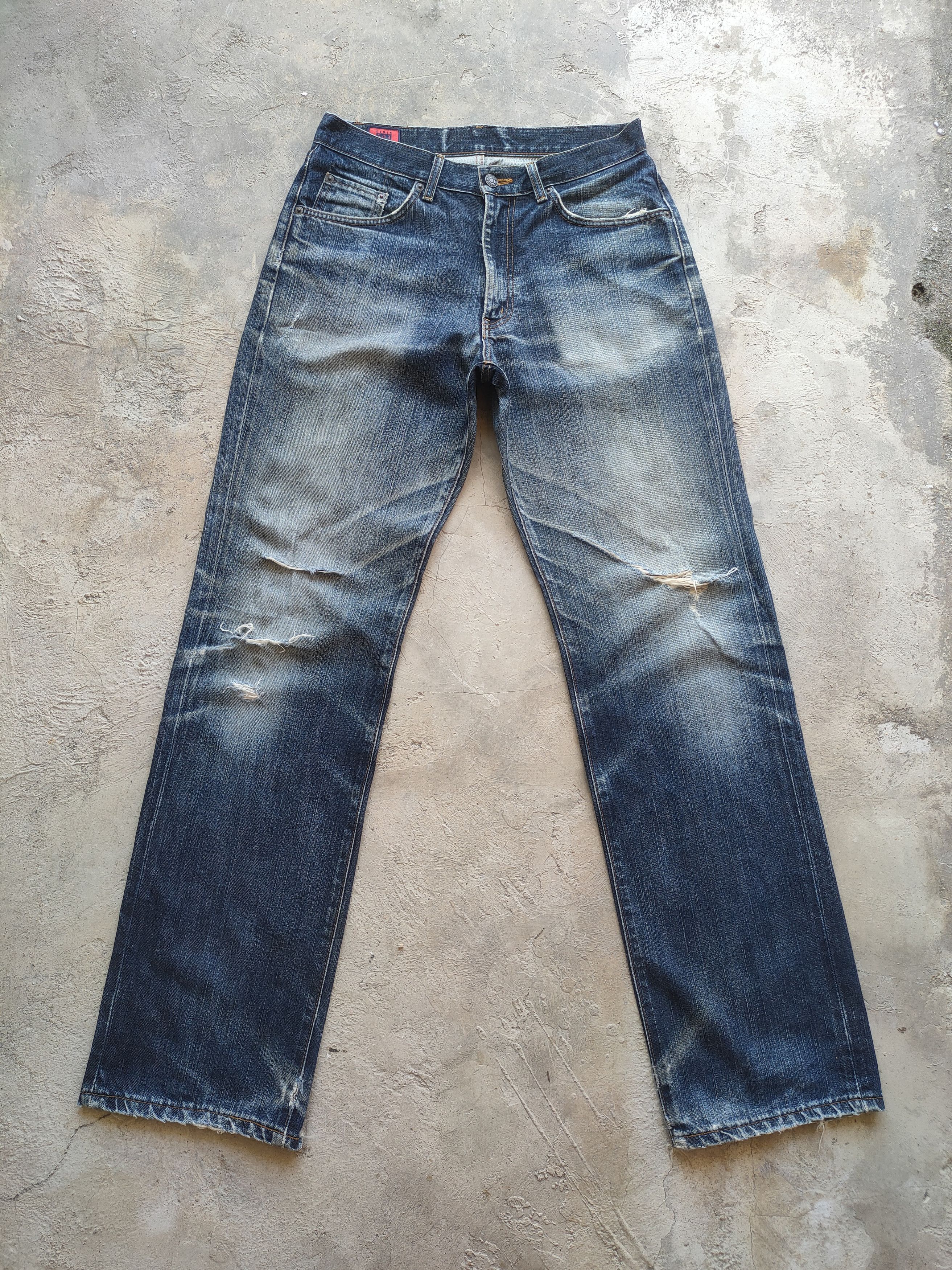 Edwin # VINTAGE EDWIN FADED DISTRESSED RIPPED JEAN PANTS Size US 32 / EU 48 - 3 Thumbnail