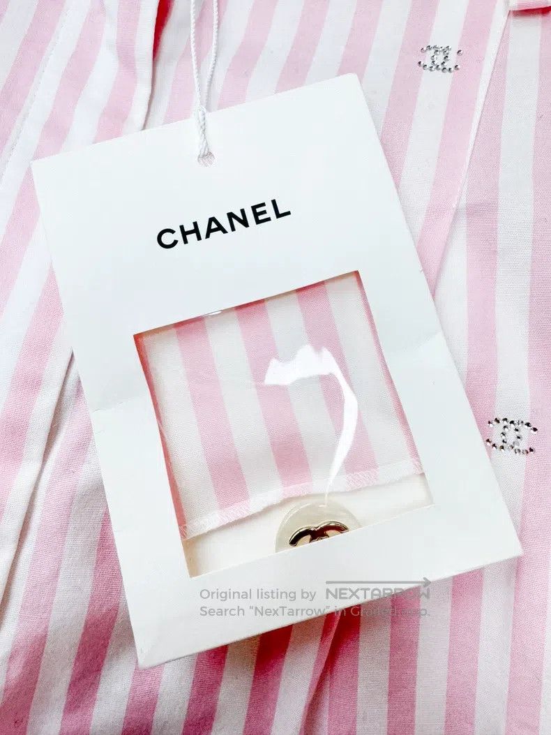 Chanel Chanel 24M pink and white colour block striped hot diamond Size 42" / US 20 - 5 Thumbnail