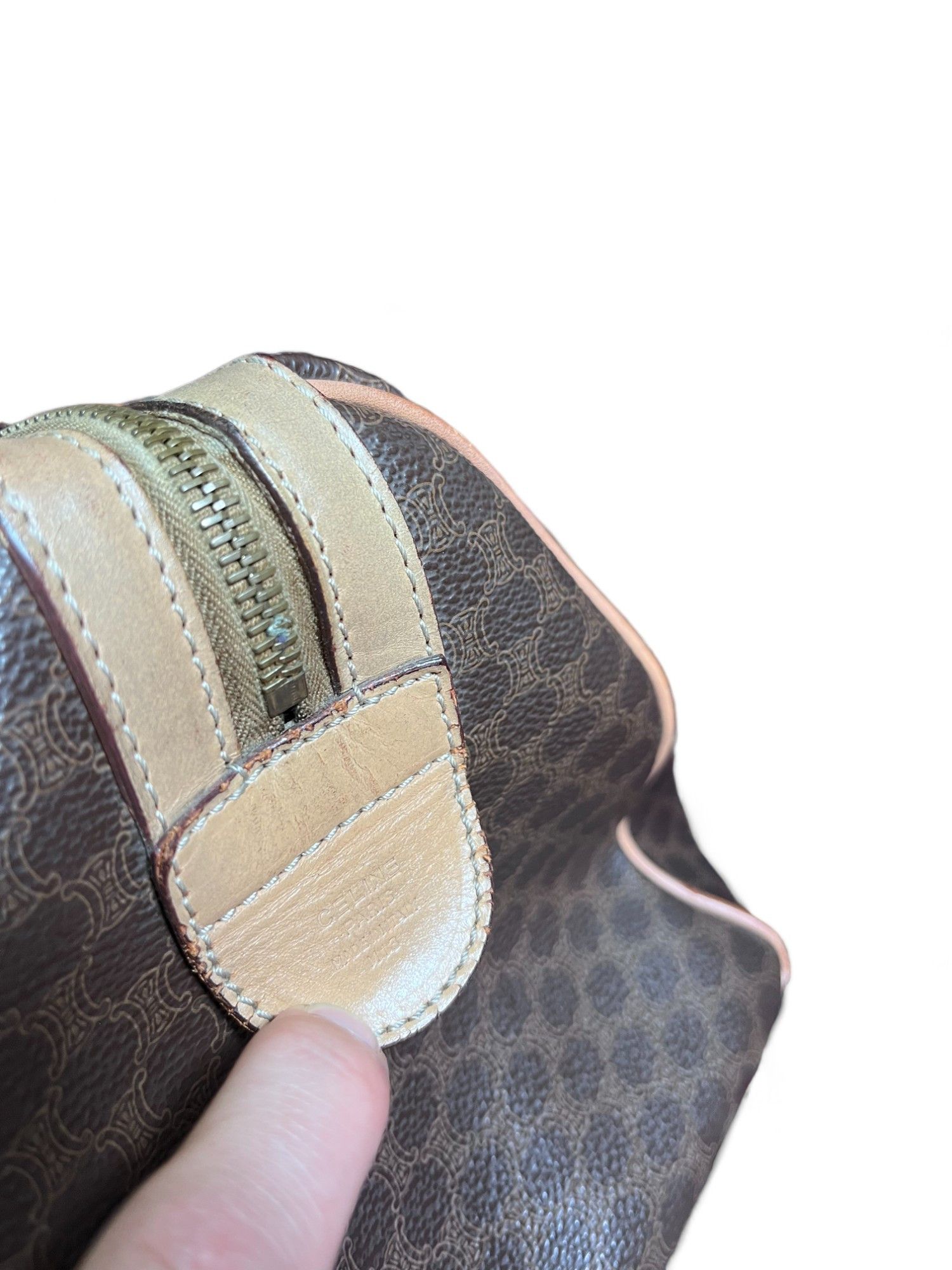 Celine Celine - Mini Boston Handbag Brown Beige Leather Monogram Size ONE SIZE - 3 Thumbnail