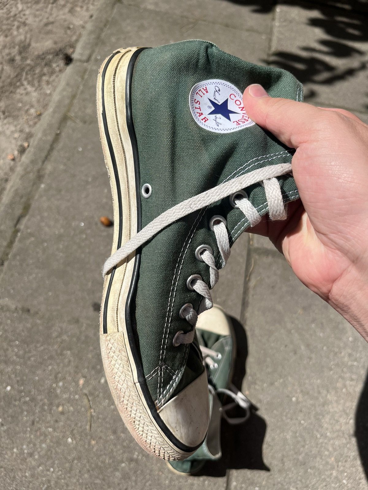 Converse Vintage Converse Chuck 70 High Washed Green Trashed 90s y2k Size US 9 / EU 42 - 4 Thumbnail