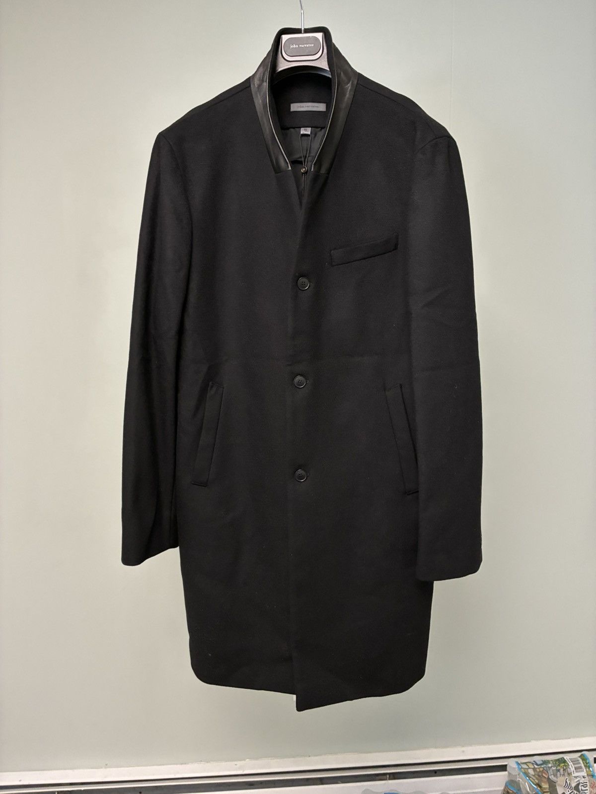 John Varvatos Leather Collar Coat EU 52 USA 42 Size US L / EU 52-54 / 3 - 12 Thumbnail