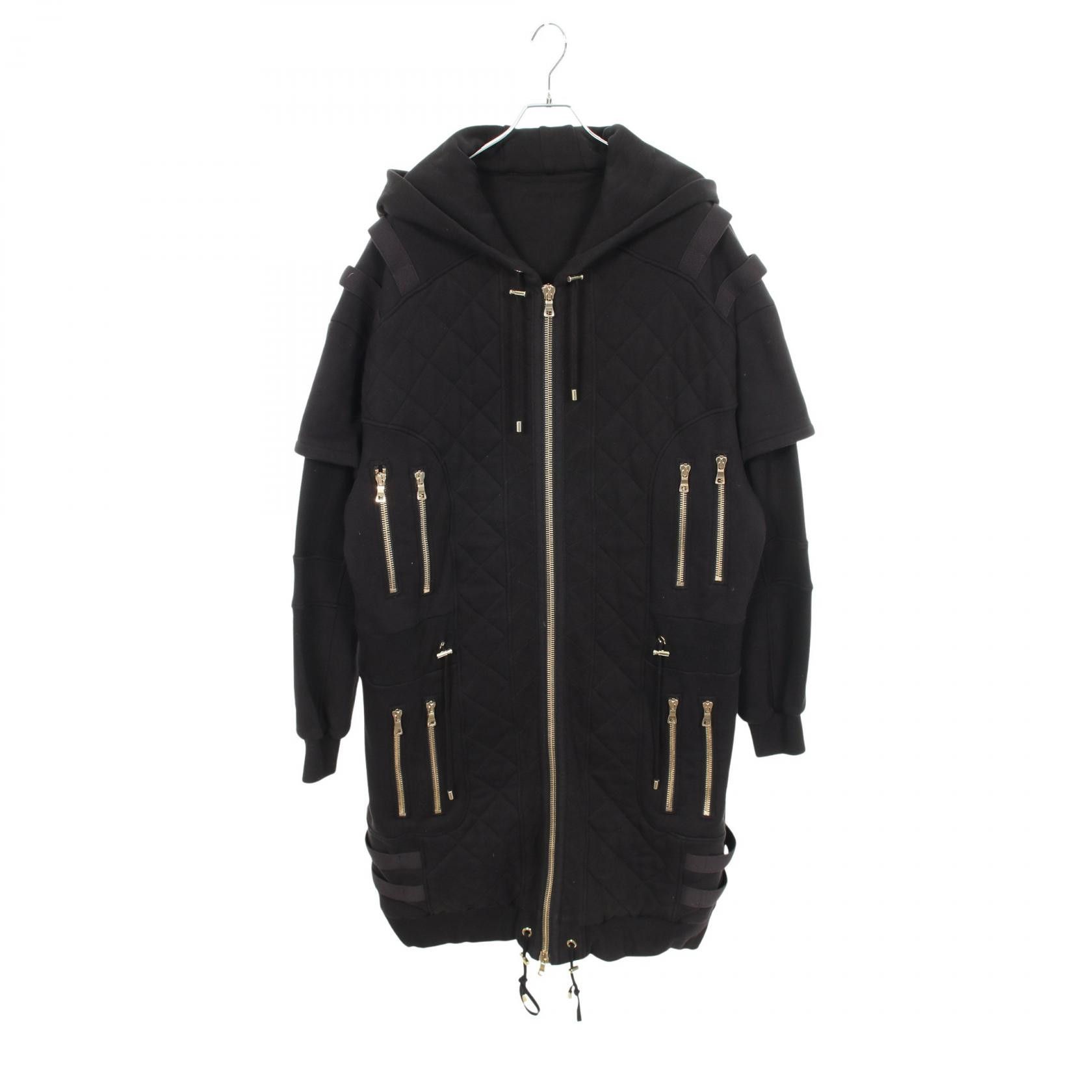 Balmain Balmain Balmain Cotton Hooded Coat Textile Outerwear W7H3043J928 DUTY FREE for USA Size ONE SIZE - 1 Thumbnail
