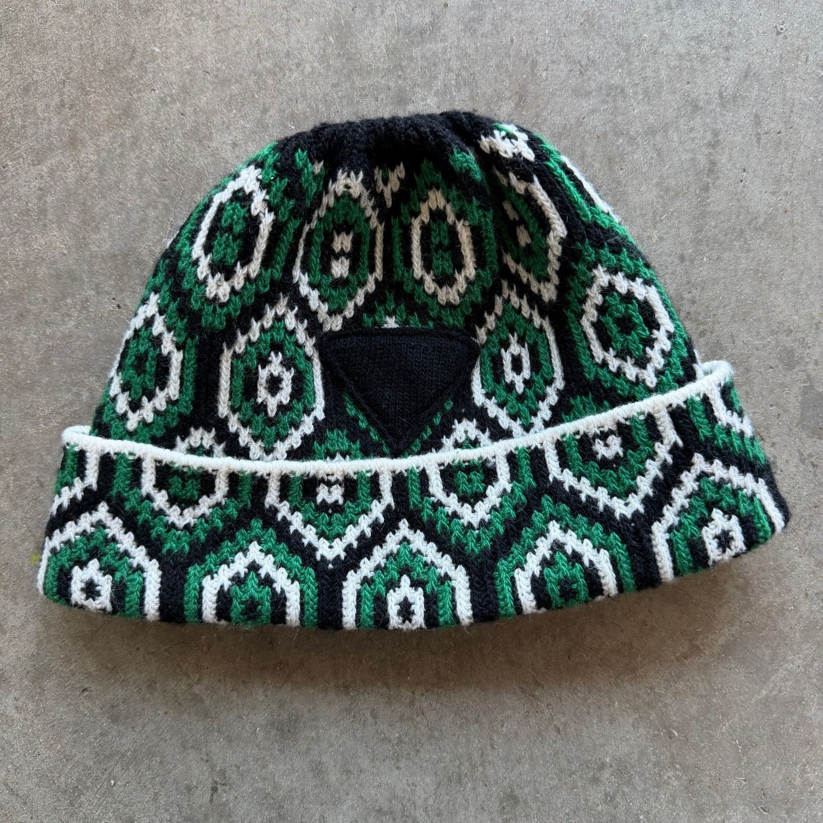 Prada Prada Wool Knit Beanie Green Size ONE SIZE - 1 Thumbnail