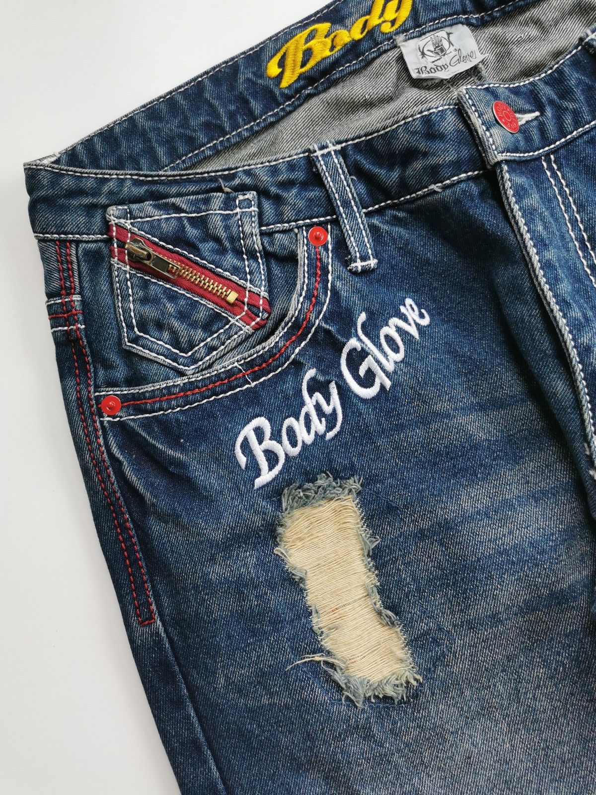 Brain Dead × Gotcha Y2K Gotcha Embroidery Print Vintage Jeans Size US 32 / EU 48 - 5 Thumbnail