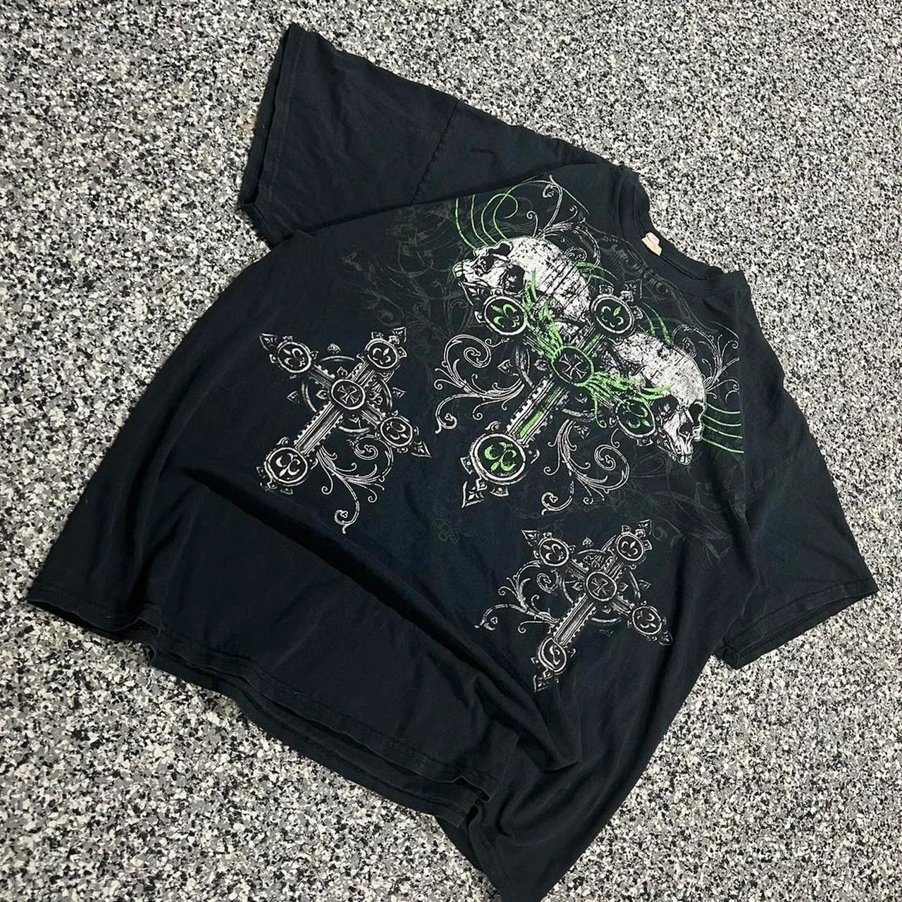 Affliction Vintage Y2K Streetwear Faded Skull Cross Tribal Size US XXL / EU 58 / 5 - 1 Thumbnail