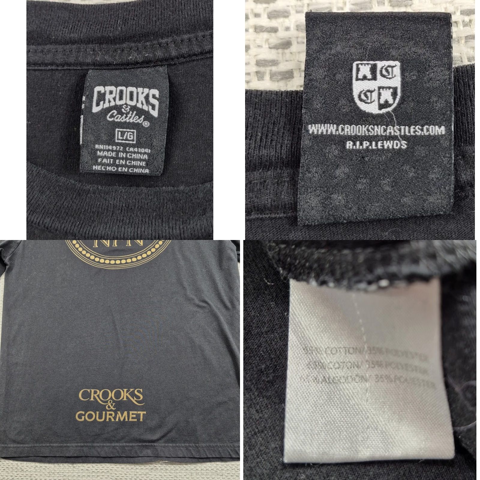 Crooks & Castles Crooks & Castles Gourmet Shirt Mens Large Black Octopus Graphic Long Sleeve Tee Size US L / EU 52-54 / 3 - 8 Thumbnail