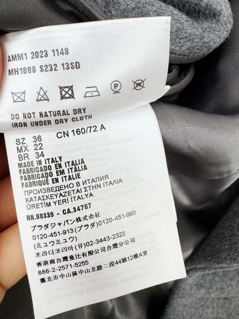 Prada Miumiu Gray DoubleBreasted Coat with Tags -2505 Size S / US 4 / IT 40 - 5 Thumbnail