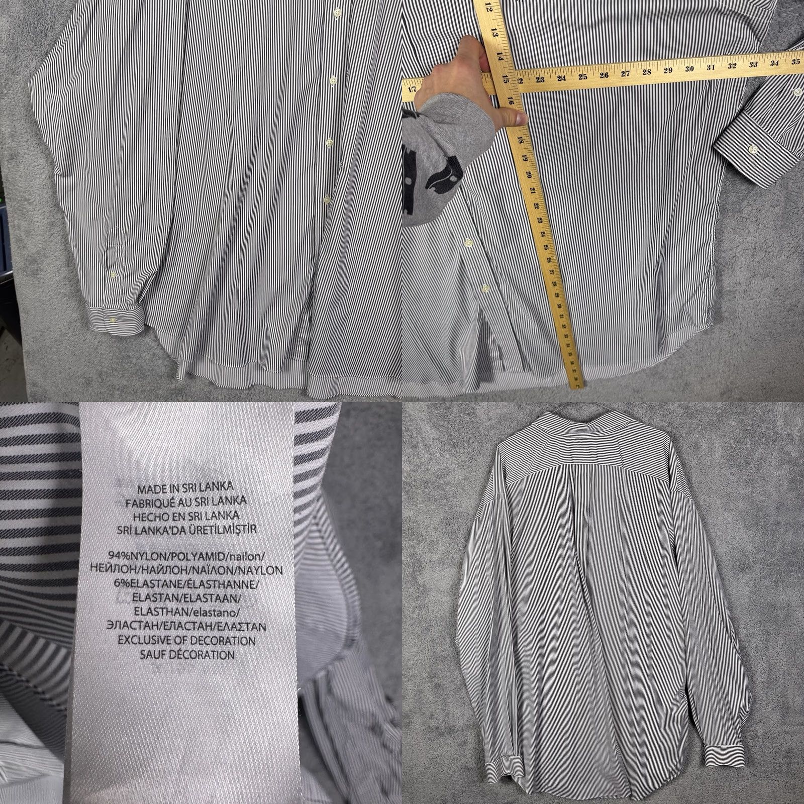 Ralph Lauren Ralph Lauren Shirt Mens 4XLT Tall Performance Nylon Stretch Wicking Pinstripe Shirt Size US XXL / EU 58 / 5 - 8 Thumbnail