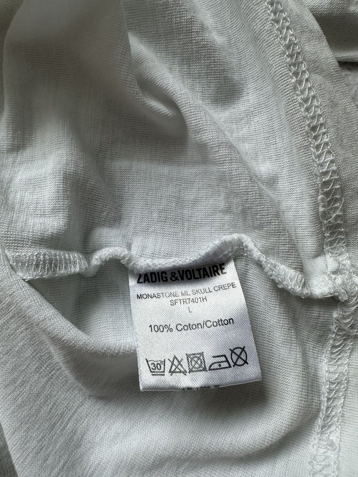 Japanese Brand × Zadig & Voltaire Long sleeve Zadig&Voltaire White size L Size L / US 10 / IT 46 - 10 Thumbnail