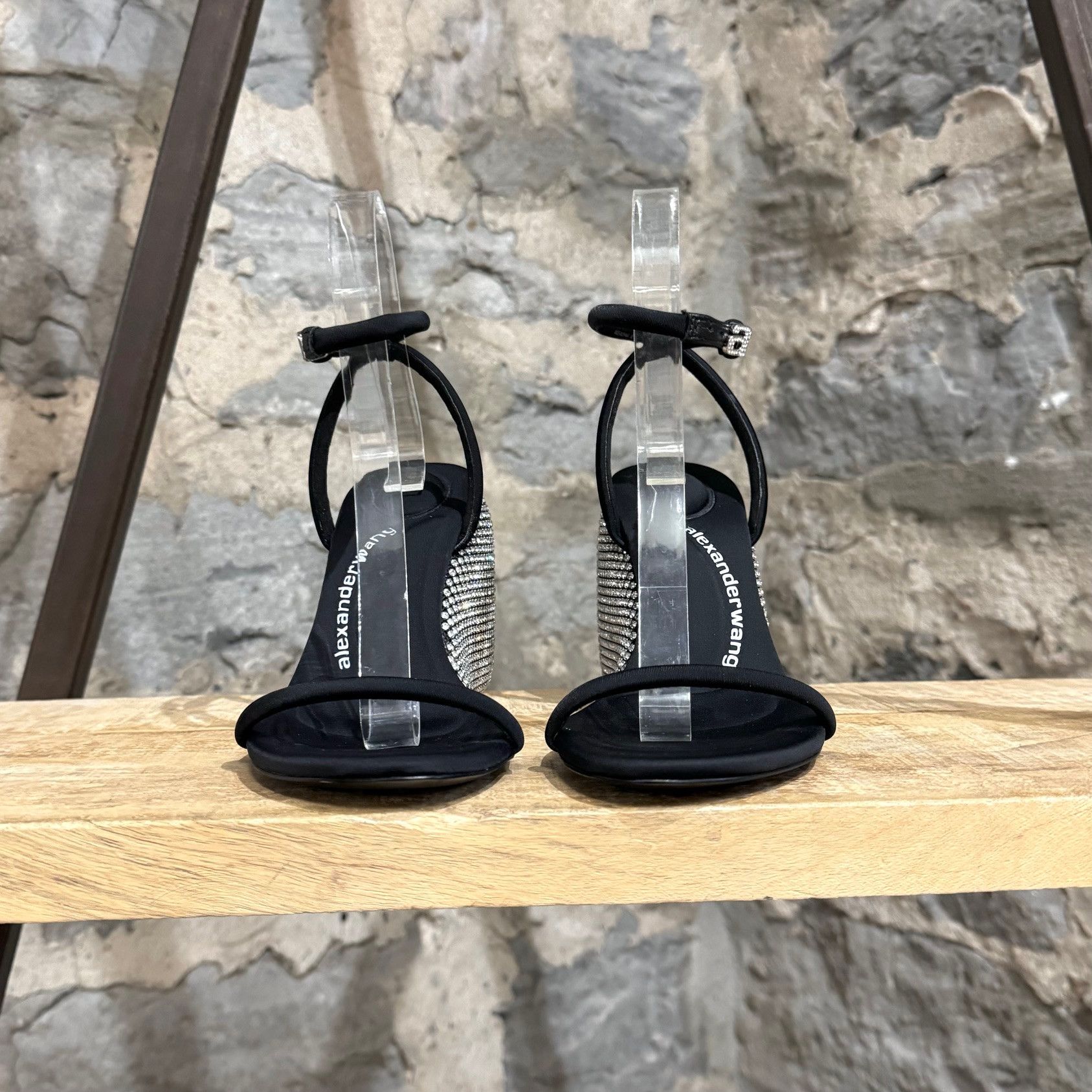 Alexander Wang Alexander Wang Black Dahlia Rhinestone Wedge Sandals Size US 7 / IT 37 - 4 Thumbnail