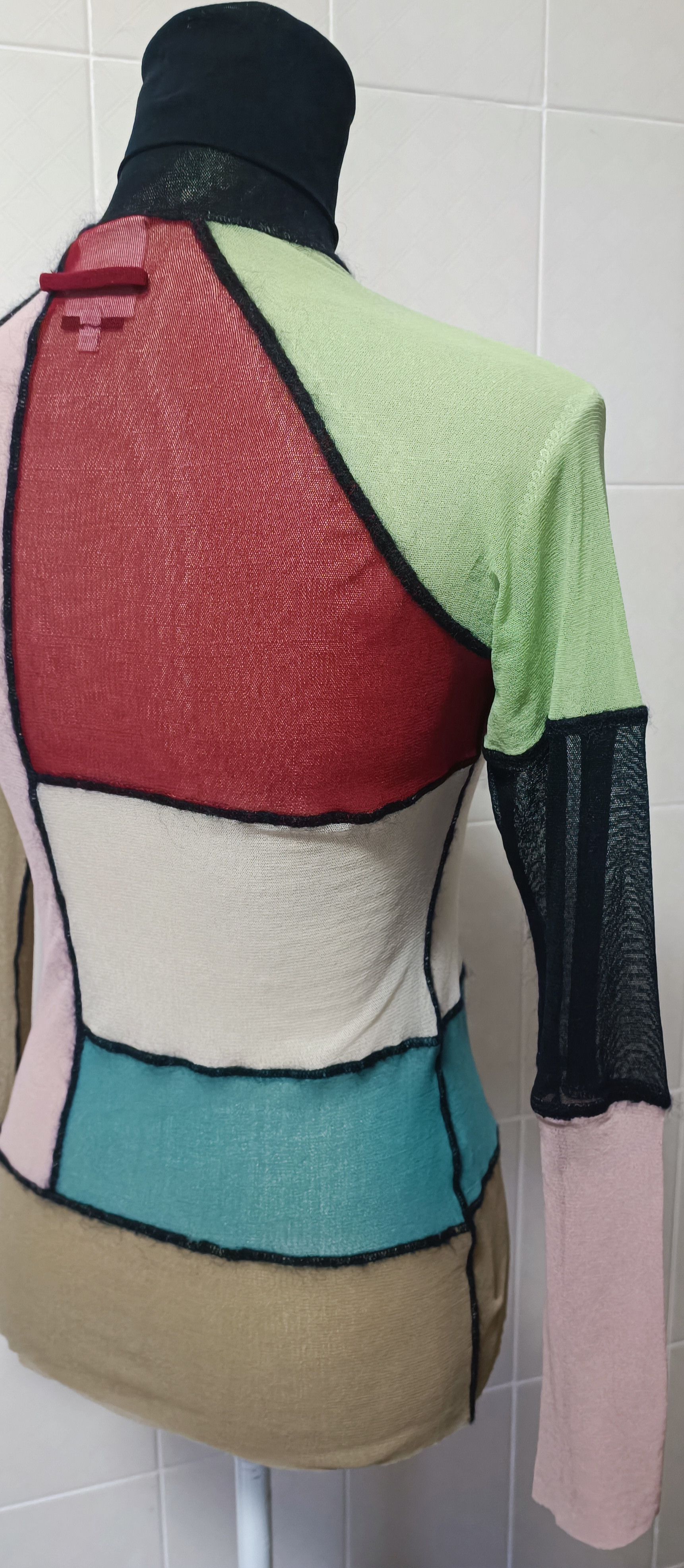 Jean Paul Gaultier 90's - color block turtleneck mesh top Size L / US 10 / IT 46 - 19 Thumbnail