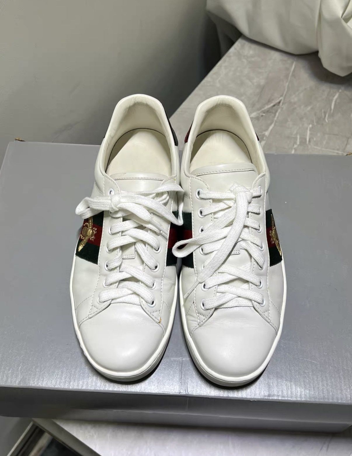 Gucci Gucci Ace White Green Bee Sneakers J42 Size US 8 / EU 41 - 2 Thumbnail
