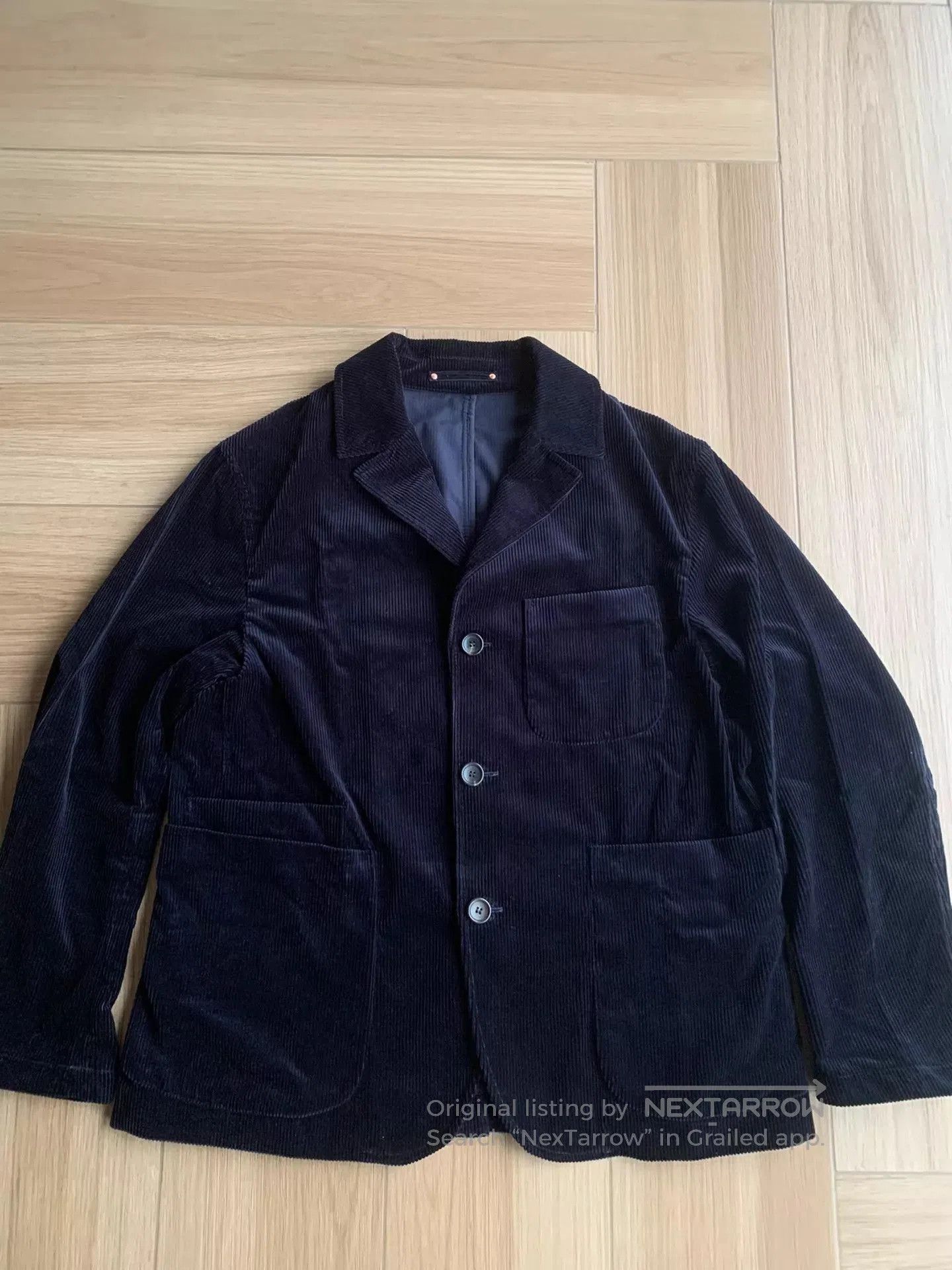 Private White V.C. Blue Corduroy Button-Front Jacket. Size US L / EU 52-54 / 3 - 1 Thumbnail