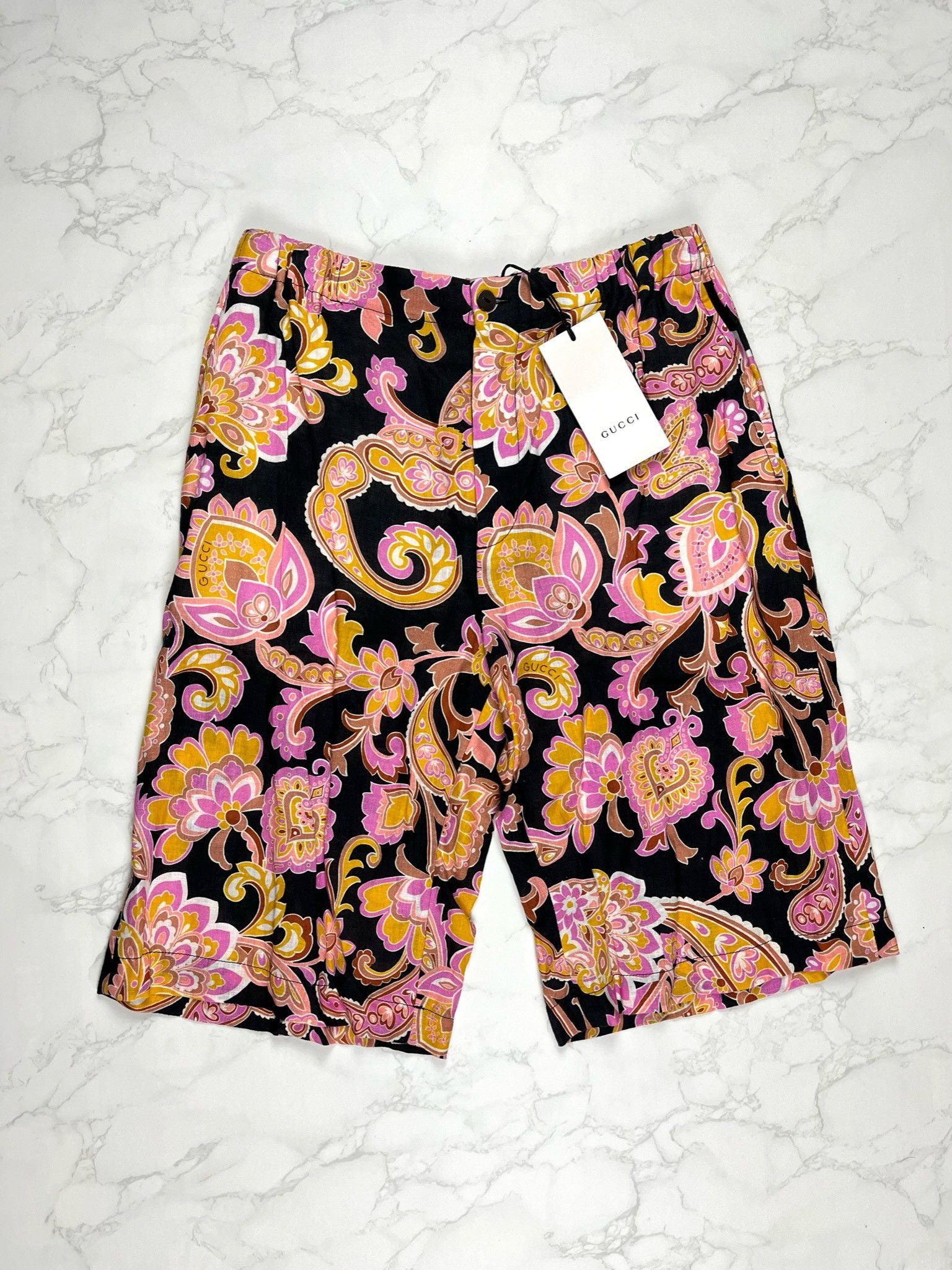 Gucci 🔥60% OFF🔥 [SALE] Gucci Paisley Print Linen Shorts Size US 28 / EU 44 - 2 Thumbnail