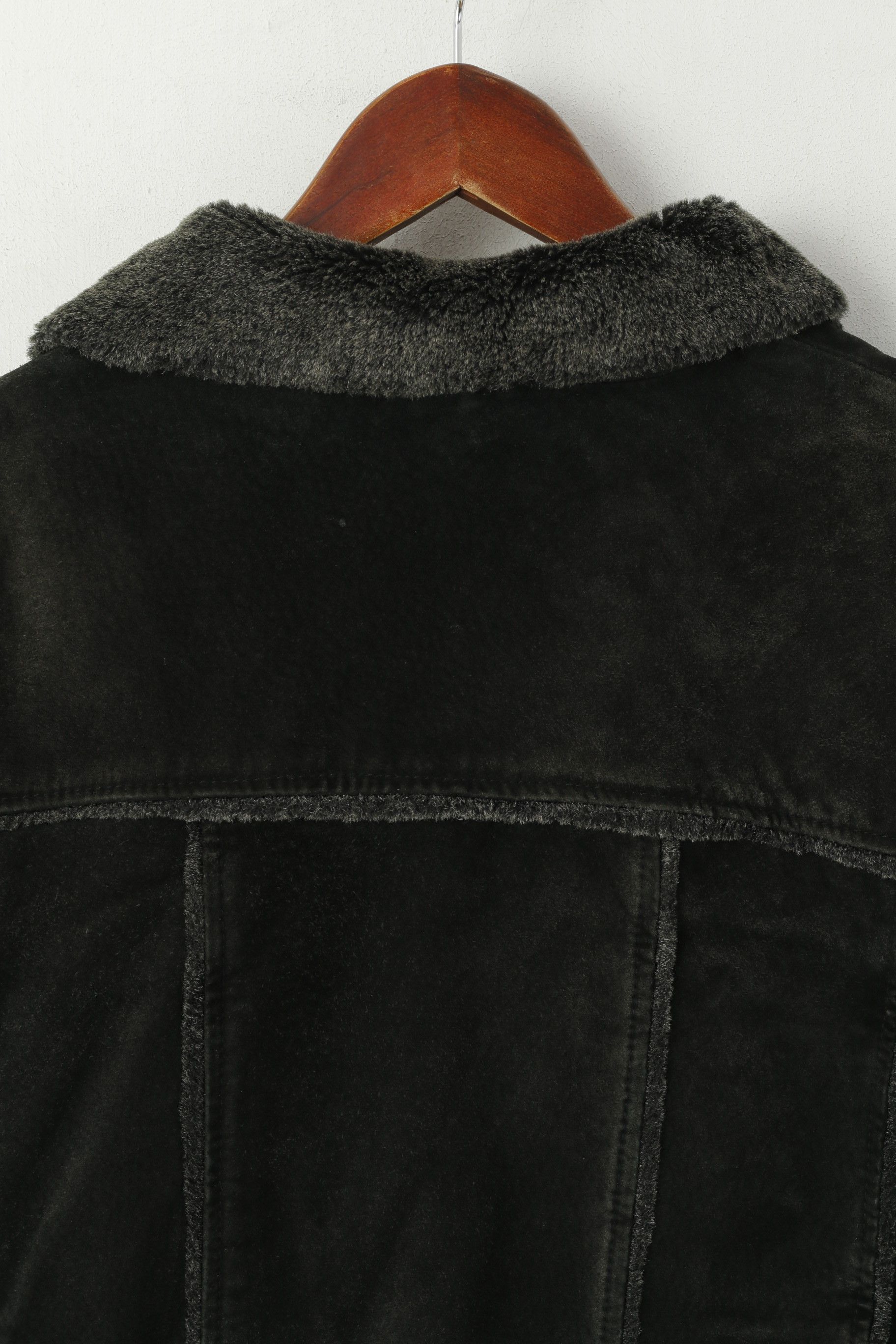 Vintage Joy Women 42 M Jacket Charcoal Leather Suede 7153 Size M / US 6-8 / IT 42-44 - 5 Thumbnail