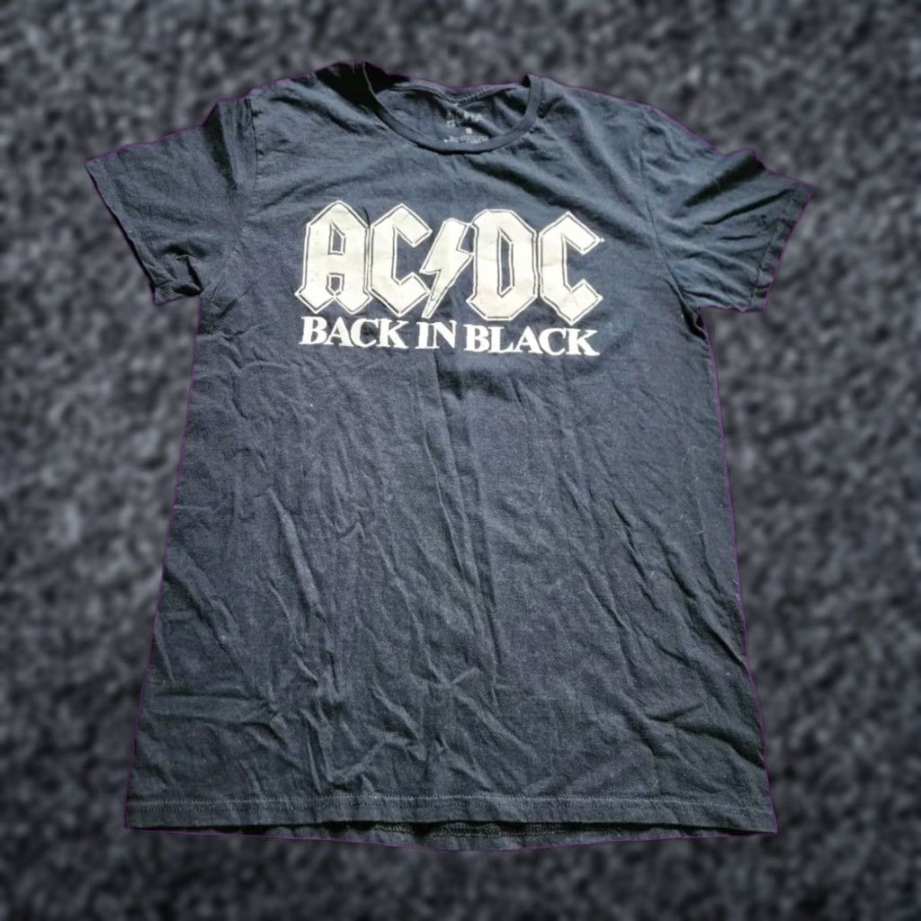 Vintage ACDC Back In Black Graphic T Shirt Black Cotton Short Sleeve Mens Regular Fit Size US S / EU 44-46 / 1 - 1 Thumbnail
