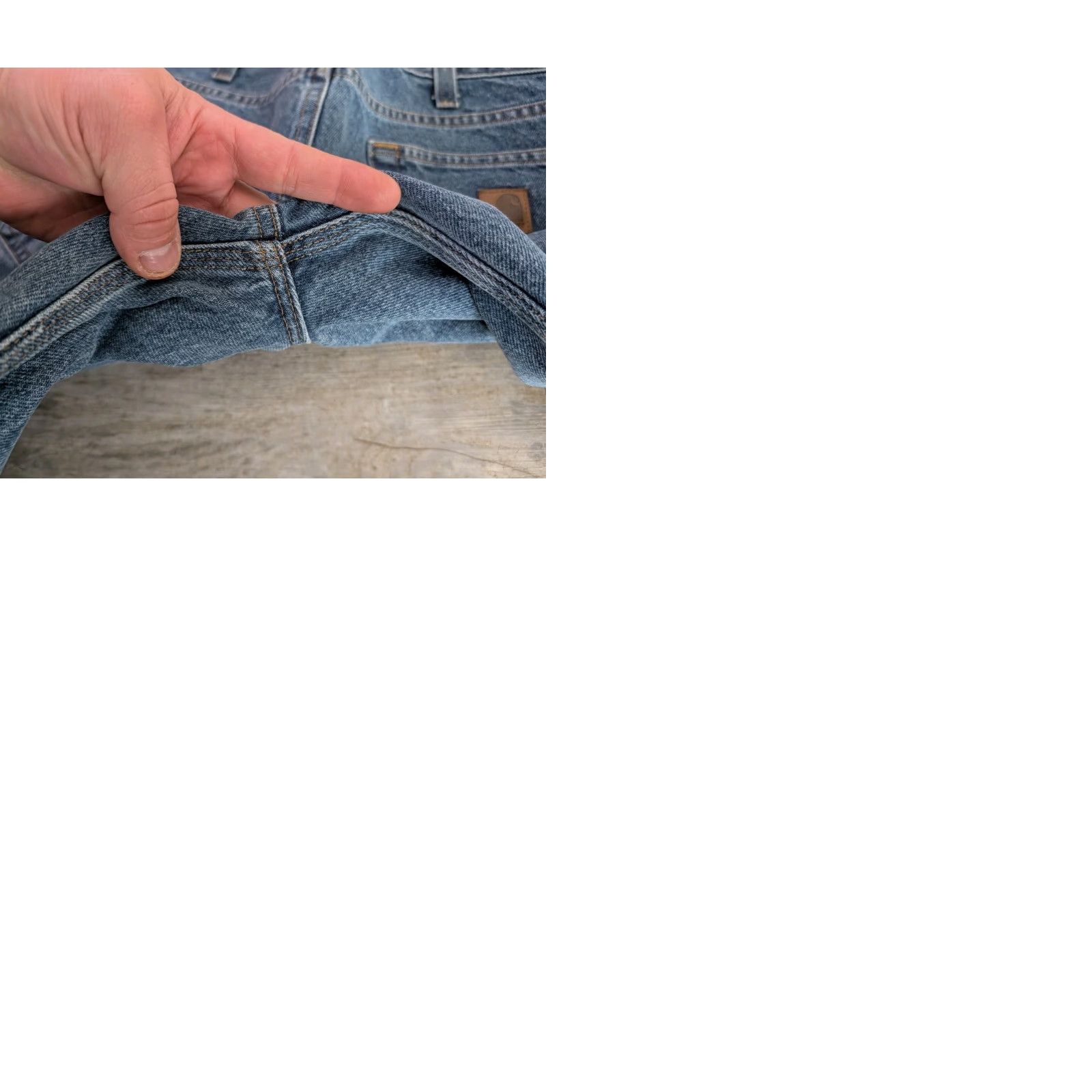 Carhartt VINTAGE Carhartt Jeans 32X32 Mens 5-Pocket Denim Straight Workwear Blue Logo Distressed Size US 32 / EU 48 - 10 Thumbnail