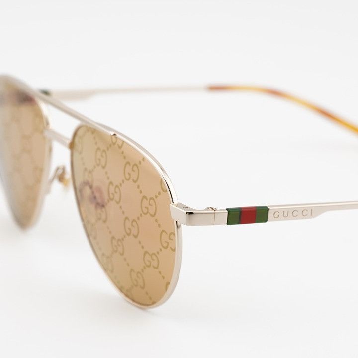 Gucci Gucci GG1679S 002 Sunglasses Shiny Gold Aviator Frame,Yellow Size ONE SIZE - 8 Thumbnail