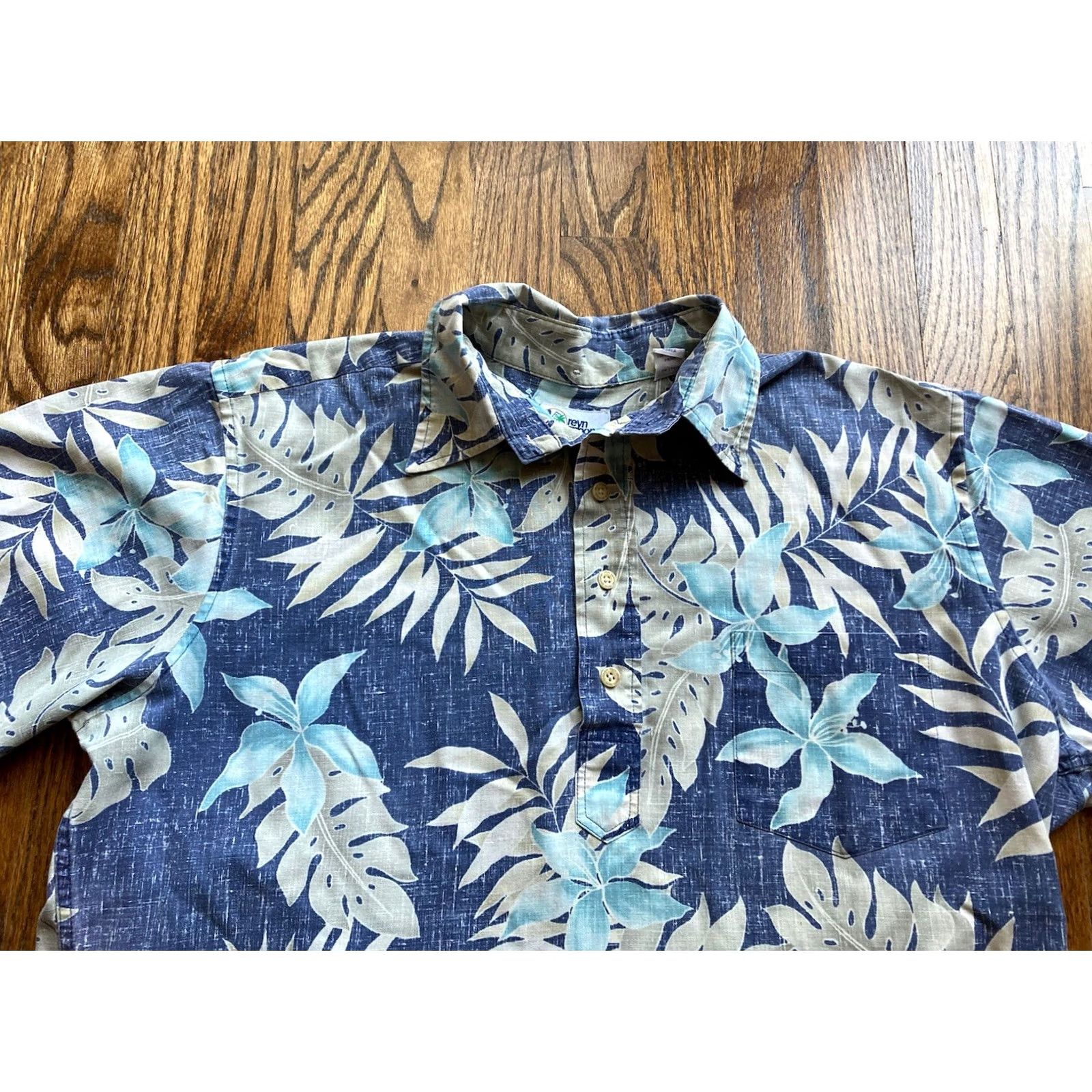 Reyn Spooner VINTAGE Reyn Spooner Shirt Mens Size Medium Floral Blue Green Hawaiian Polo Size US M / EU 48-50 / 2 - 2 Thumbnail
