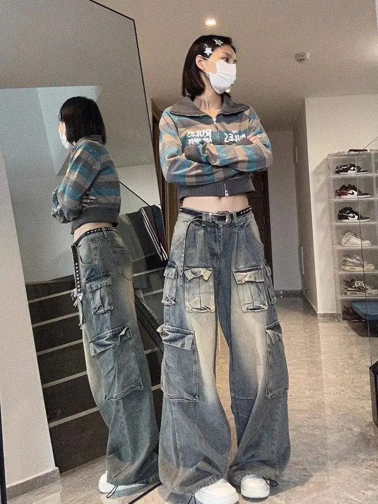 Japanese Brand × Vintage Jean women y2k baggy Multi-pocket design high-street cargo Size 25" / US 0 / IT 36 - 4 Thumbnail