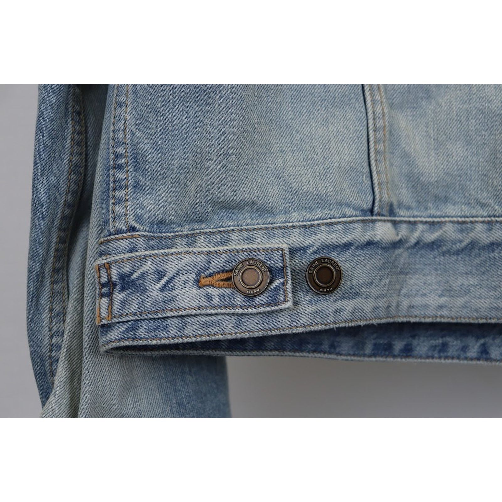 Saint Laurent Paris o1rshd1 Classic Denim Jacket in Sky Blue Size US M / EU 48-50 / 2 - 19 Thumbnail